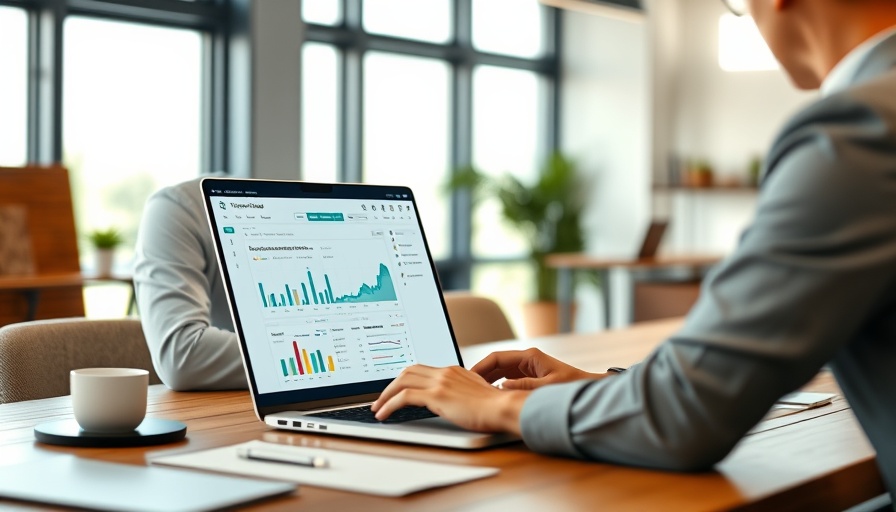 Analyzing Four Conversations Framework for Sales on laptop in office.