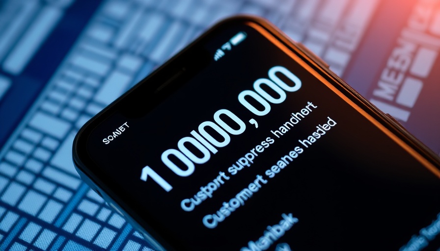 AI customer support solutions data on smartphone screen.