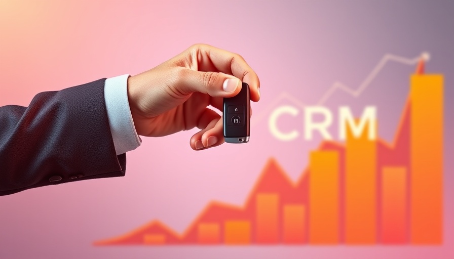 Illustration of automotive CRM solutions 2025 with car key exchange.