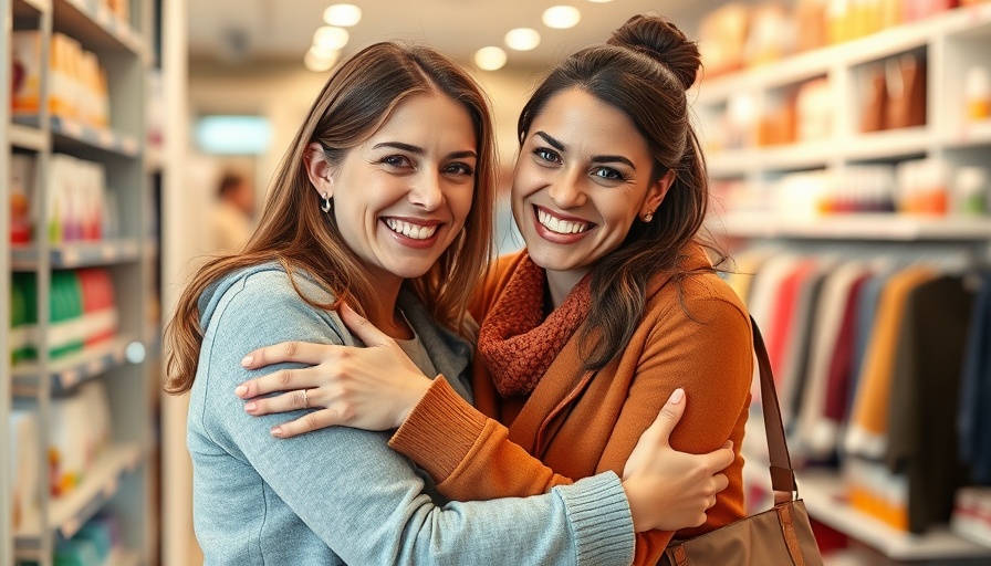 Friendly interaction depicting loyal customer embrace for business growth.