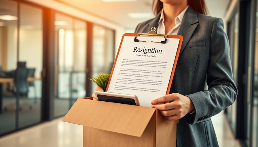 Navigating the Great Resignation: employee resigning in an office.