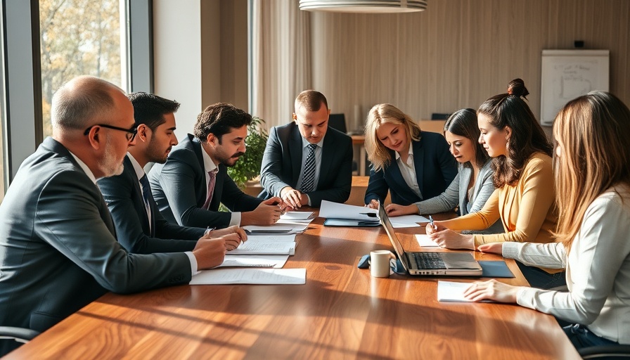 Professionals in a meeting discussing Stakeholder Whispering Techniques.