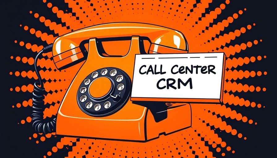 Vintage phone with CRM name tag in retro pop art style for best CRM for call centers 2025.