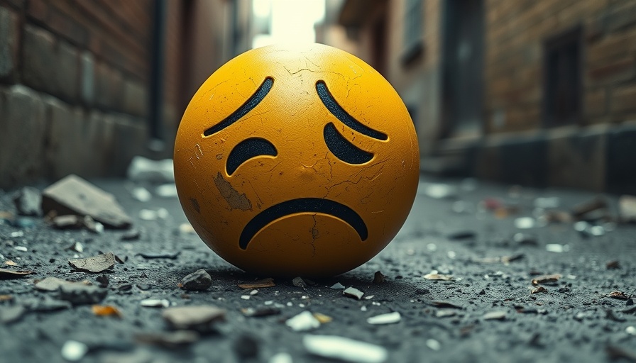 AI making us lose our minds theme with distressed emoji.