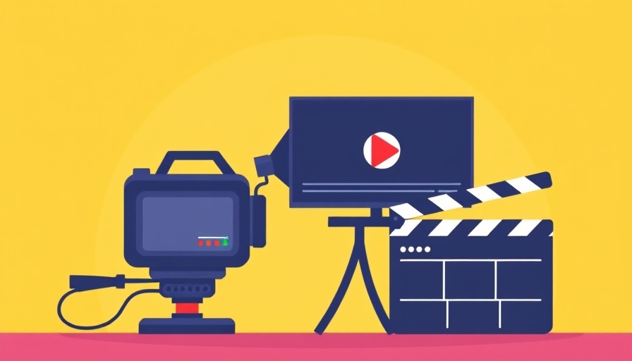 Illustration showing video marketing tools for getting started with video marketing.