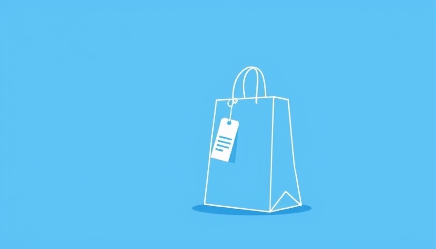 Minimalistic shopping bag illustration with price tag.