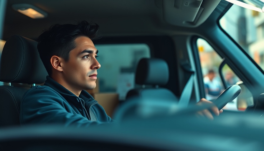 Amazon Flex driver opportunities depicted by a man delivering packages in a van.