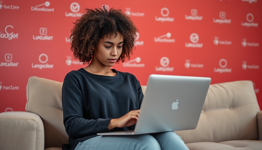 Professional woman using a laptop, concept of hiring a marketing agency for content creation.