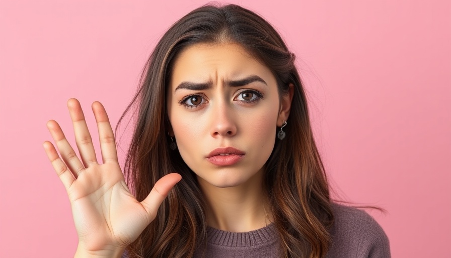 Frustrated young woman making time-out gesture, illustrating constraints create better marketing.