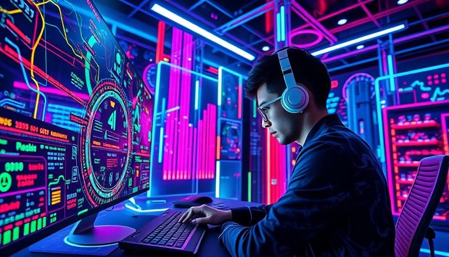 Futuristic AI Agents Environment Management workspace with neon elements.