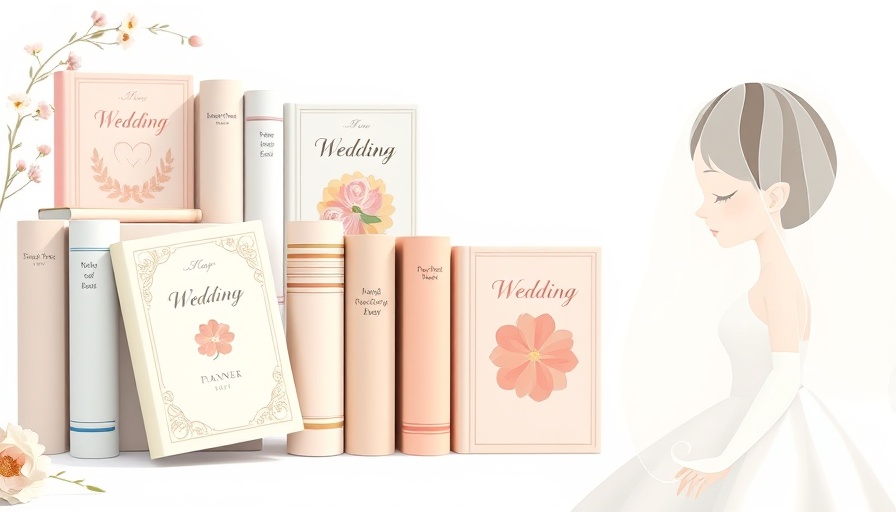 Wedding Planner Books display with illustrated bride.
