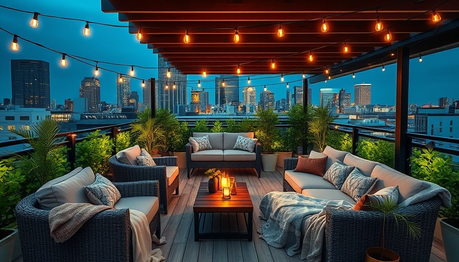 Luxury wedding venues Nashville rooftop terrace at dusk.