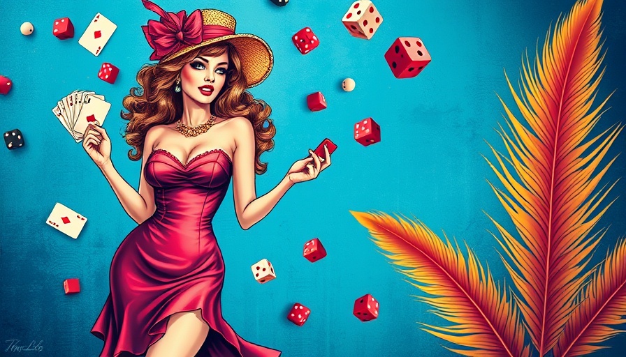 Colorful showgirl bachelorette party ideas illustration.