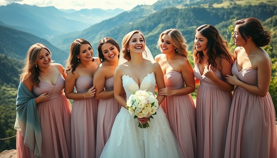 Bride and bridesmaids at Boulder wedding venue with mountain backdrop.