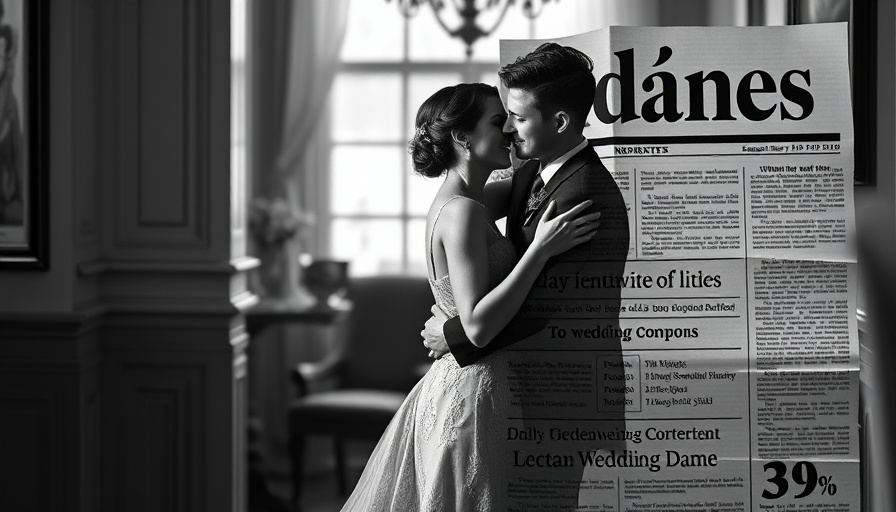 Knot Wedding Invitations: Black and white newspaper-style invite with couple.