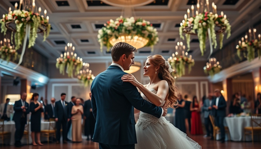 Valentine's Day Wedding Ideas: Romantic dance under floral decor.