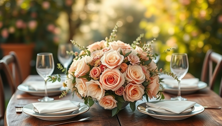 Italian inspired fall wedding table with floral centerpiece and elegant setting.