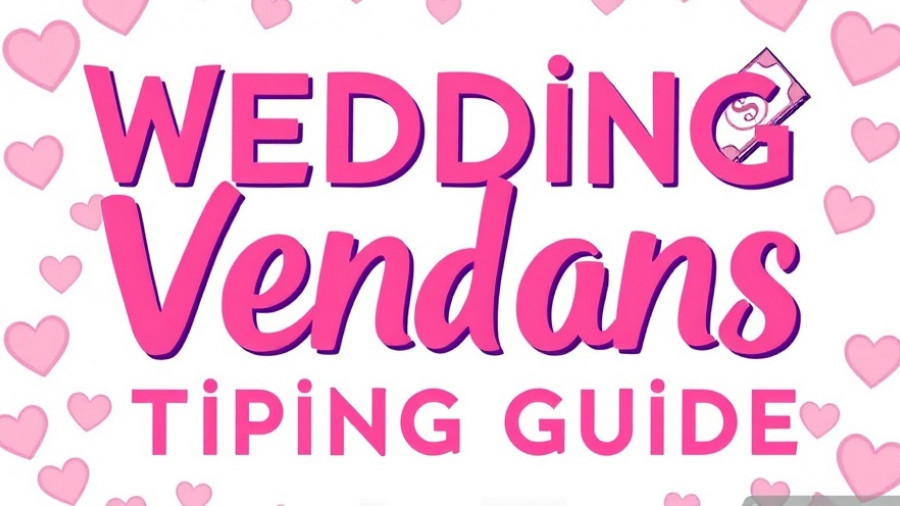 Wedding vendors tipping guide graphic with pink text and money icon