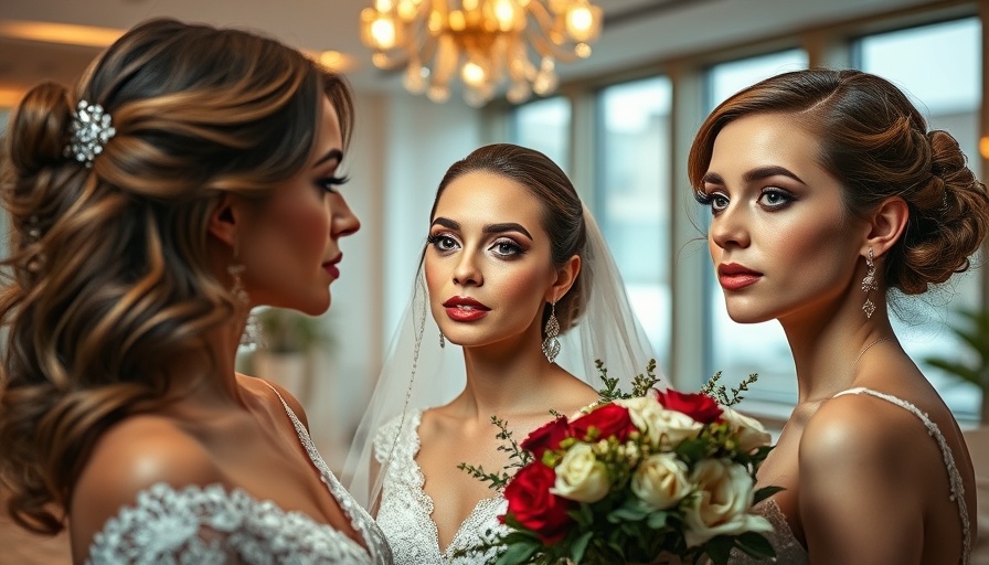 2025 bridal makeup trends showcased in a modern, elegant setting.