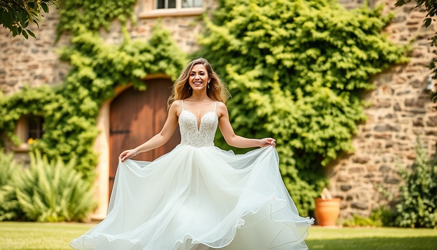 Bride twirling in dress at rustic Blue Hill wedding venue.