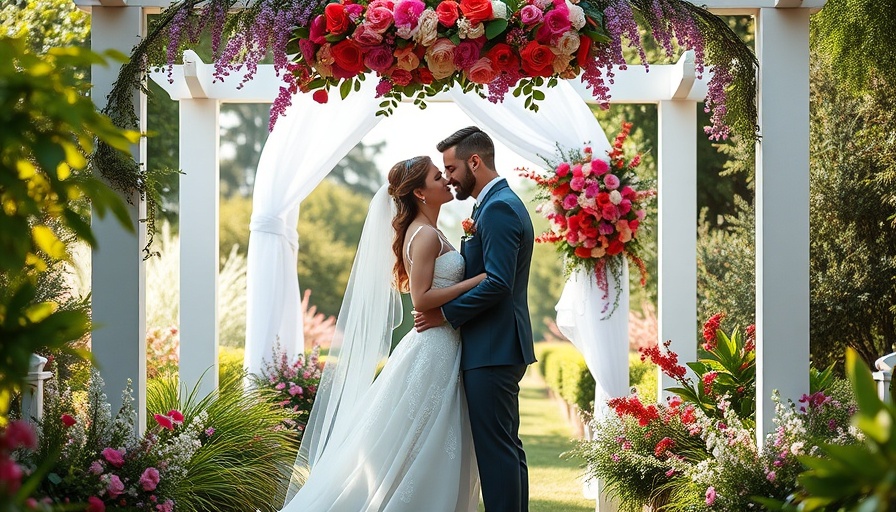 Quiet Luxury Wedding San Diego with elegant couple under arch.