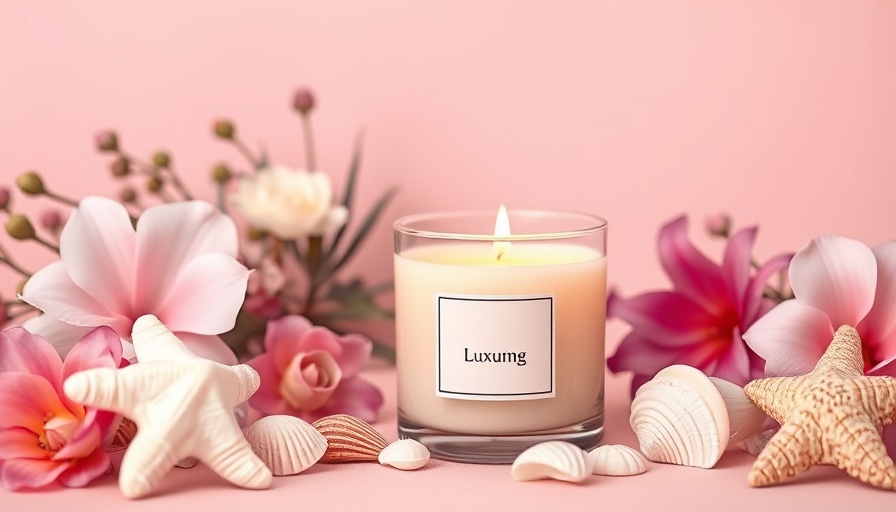 Luxurious scented candle as Mother's Day gift idea with floral decor.