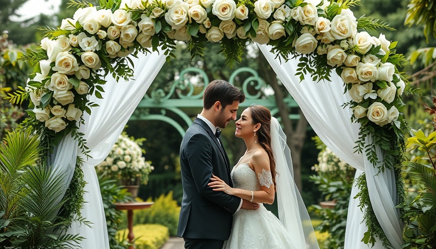 Elegant wedding ceremony in a lush Boston garden venue.