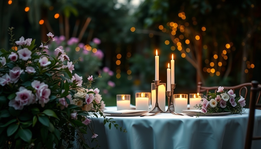 Secret Garden Wedding Chicago table with flowers and candles.