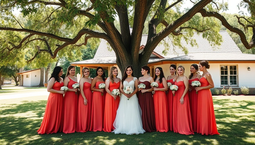 Vibrant bridesmaids and bride in colorful dresses, Carmel Valley wedding decor.