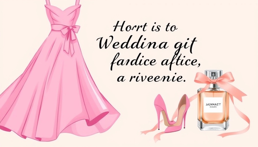 Chic bridesmaid wedding gift advice illustration with pink elements