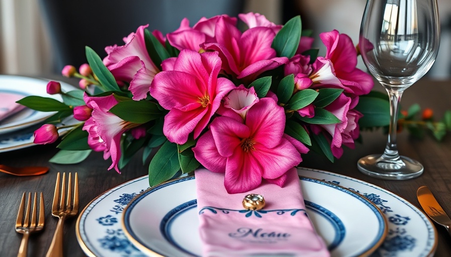 Romantic ranch wedding table decor with floral centerpiece.