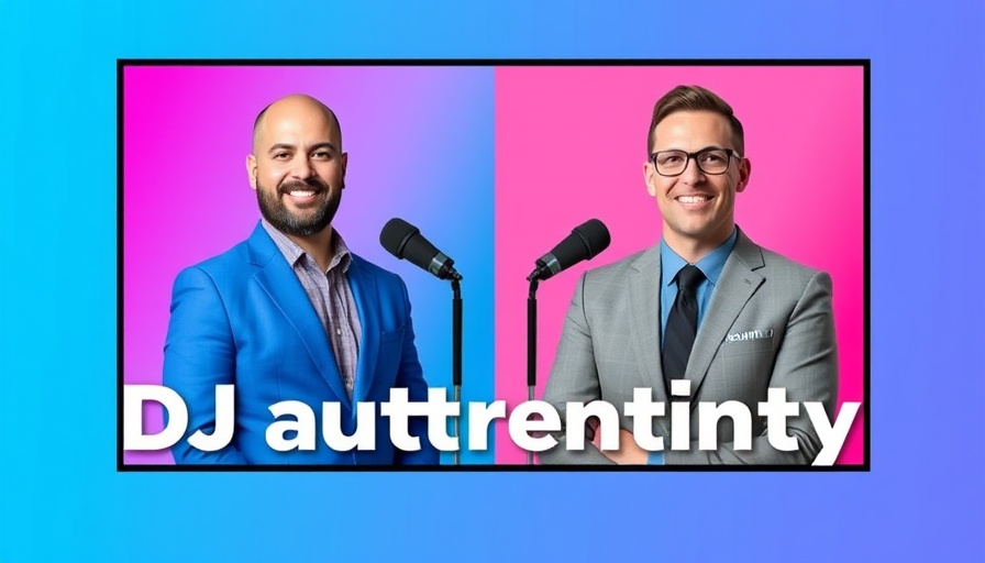 Podcast banner discussing DJ authenticity for wedding vendors.
