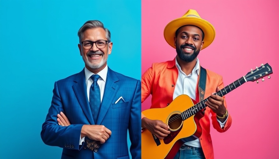 Wedding Vendors: Host and musician with colorful background.