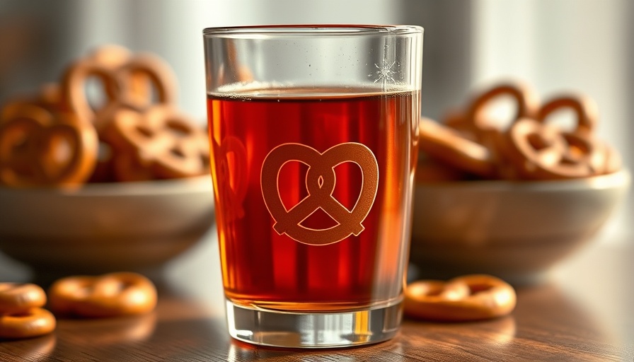 Anthropologie Icon Juice Glasses with pretzel design and drink.