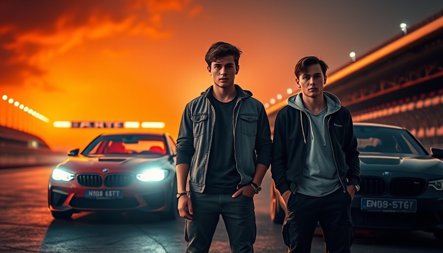 Three young competitors in the Philipstown Wire Car Grand Prix against dramatic backdrop.