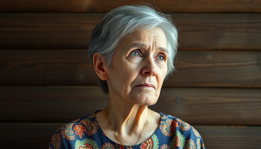 Elderly woman reflects on life, illustrating longevity gap.
