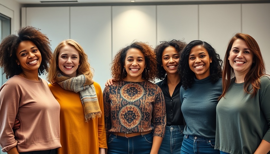 Group of diverse women smiling indoors, DMT stroke recovery topic