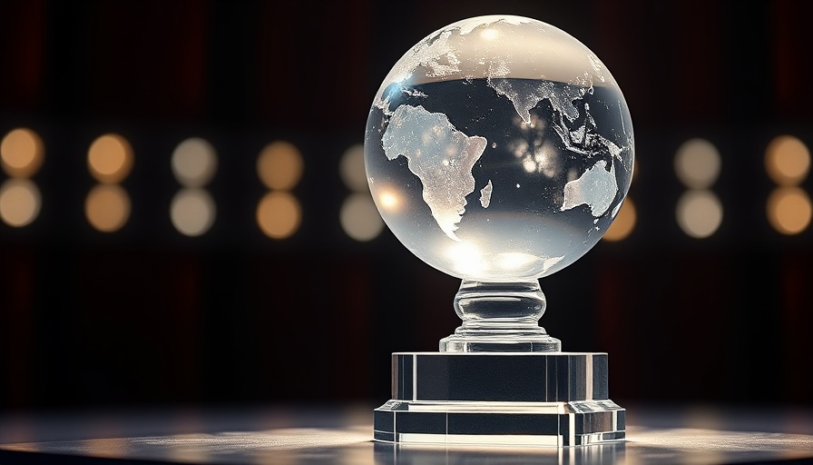 Crystal globe trophy representing the 2025 Gerald Loeb Awards.