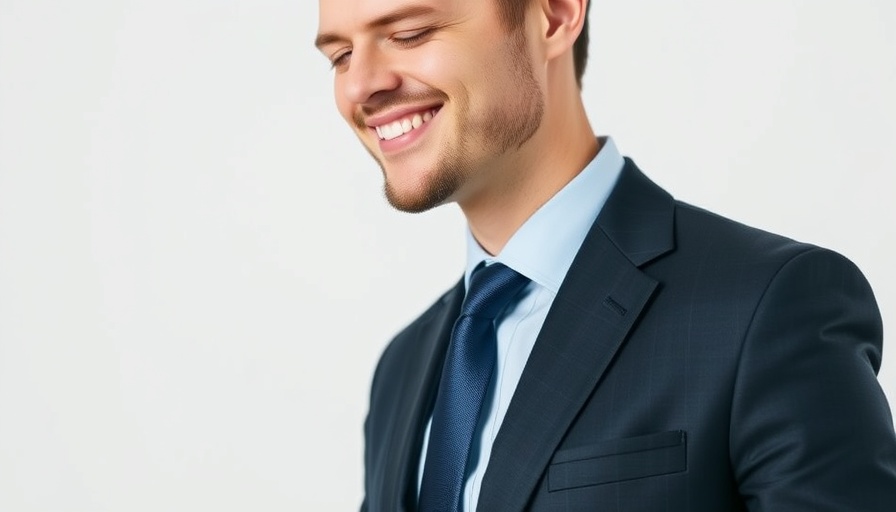 Business professional in a suit smiling, studio portrait.