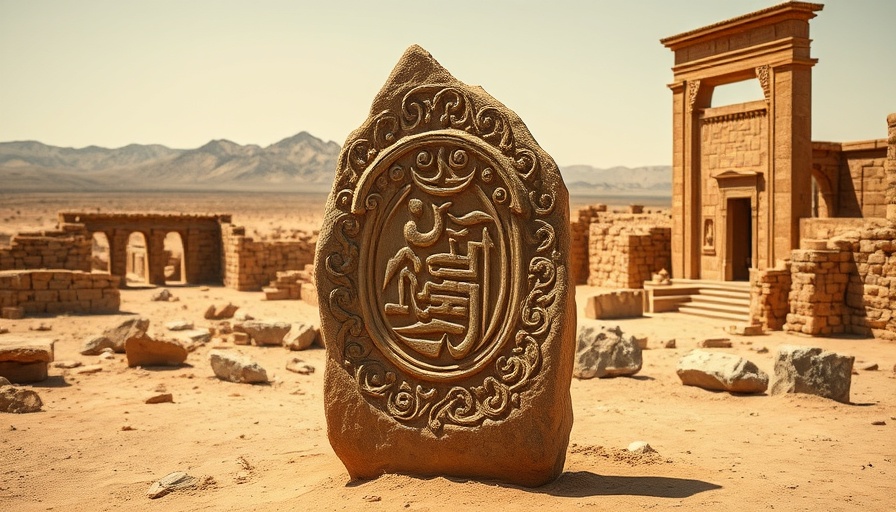 Ancient carved stone face in desert ruins, Positive Global News