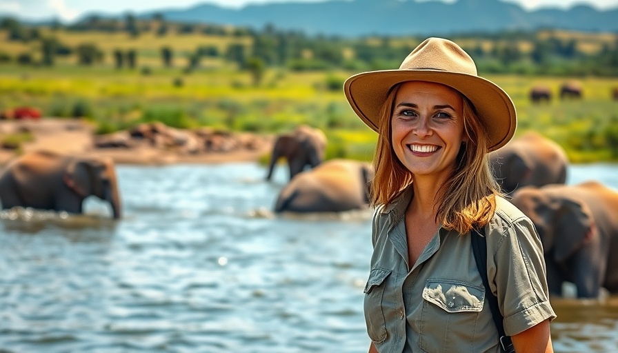 IUCN Kenton Miller Award winner with elephants in river.