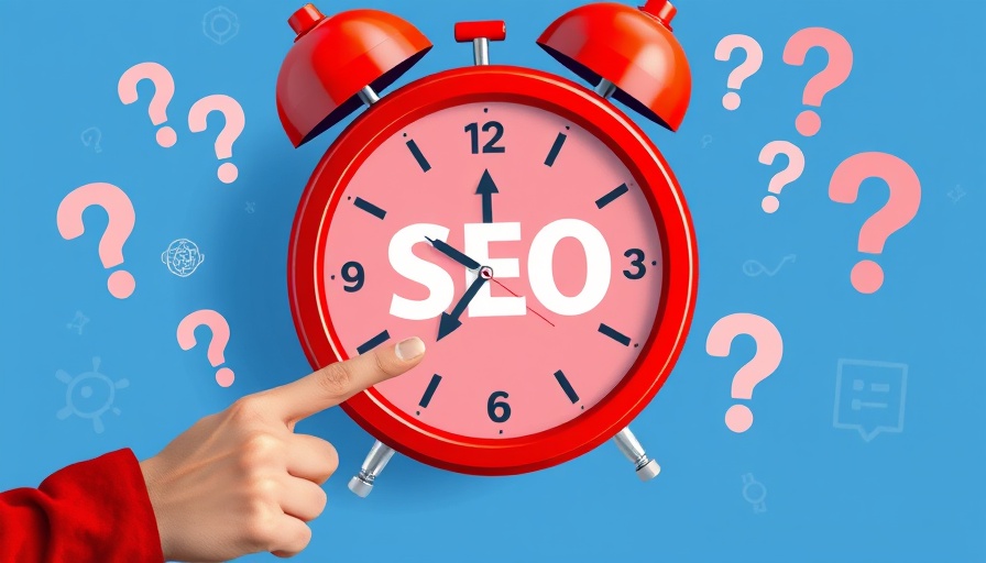 When Should You Do SEO digital illustration featuring a clock and man.