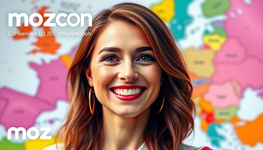 Cohesive brand signals for SEO event featuring a smiling woman.