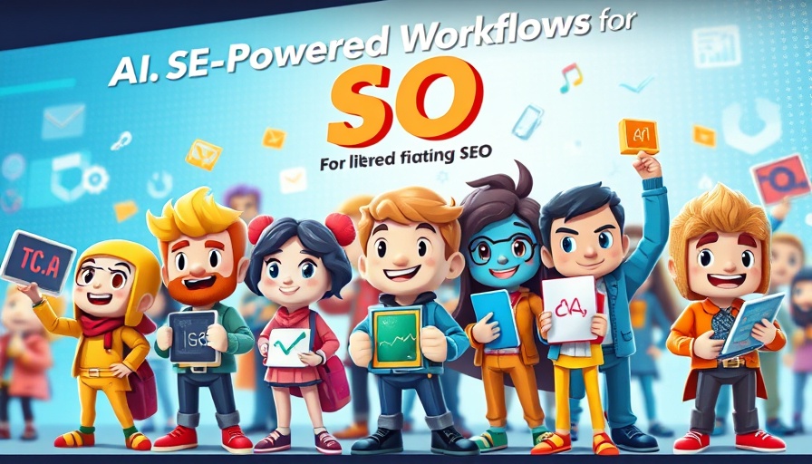 AI-Powered Workflows for SEO with pixel art characters and tools.