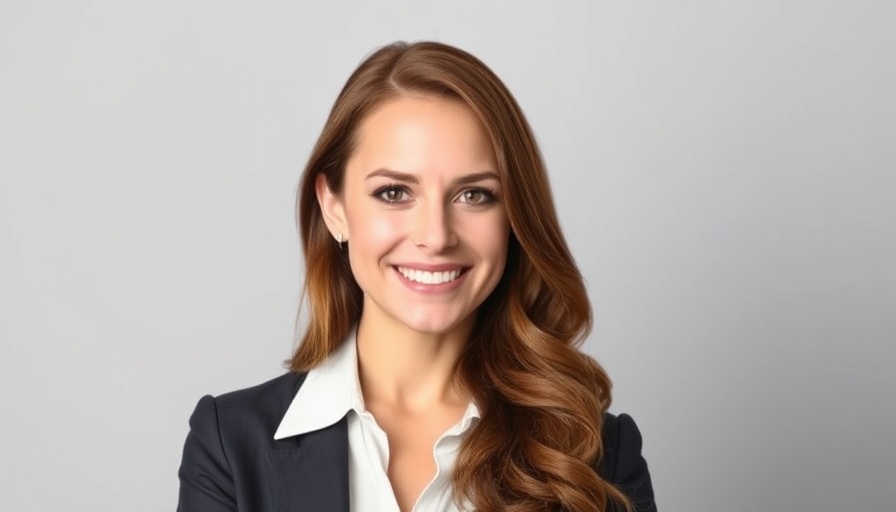 Confident woman smiling professionally, showing leadership.