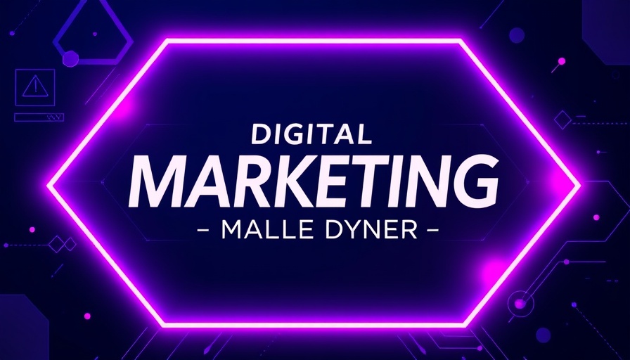 Digital banner for partnering with super affiliates, featuring neon hexagon.