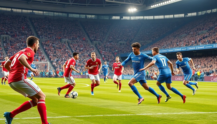Premier League fan engagement during an intense soccer match with packed stadium.