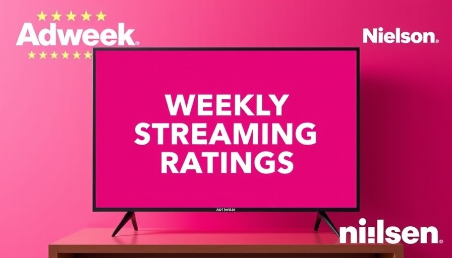 Streaming Ratings display on a TV with Adweek and Nielsen logos.