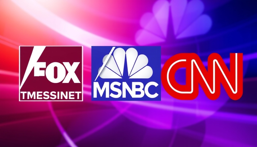 CNN NewsNight Ratings with major news logos on abstract gradient backdrop.