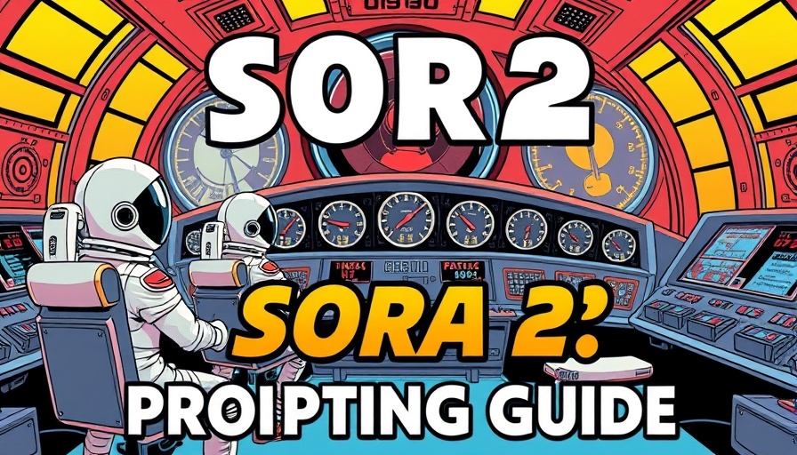 Retro comic book style Sora 2 prompting guide illustration.